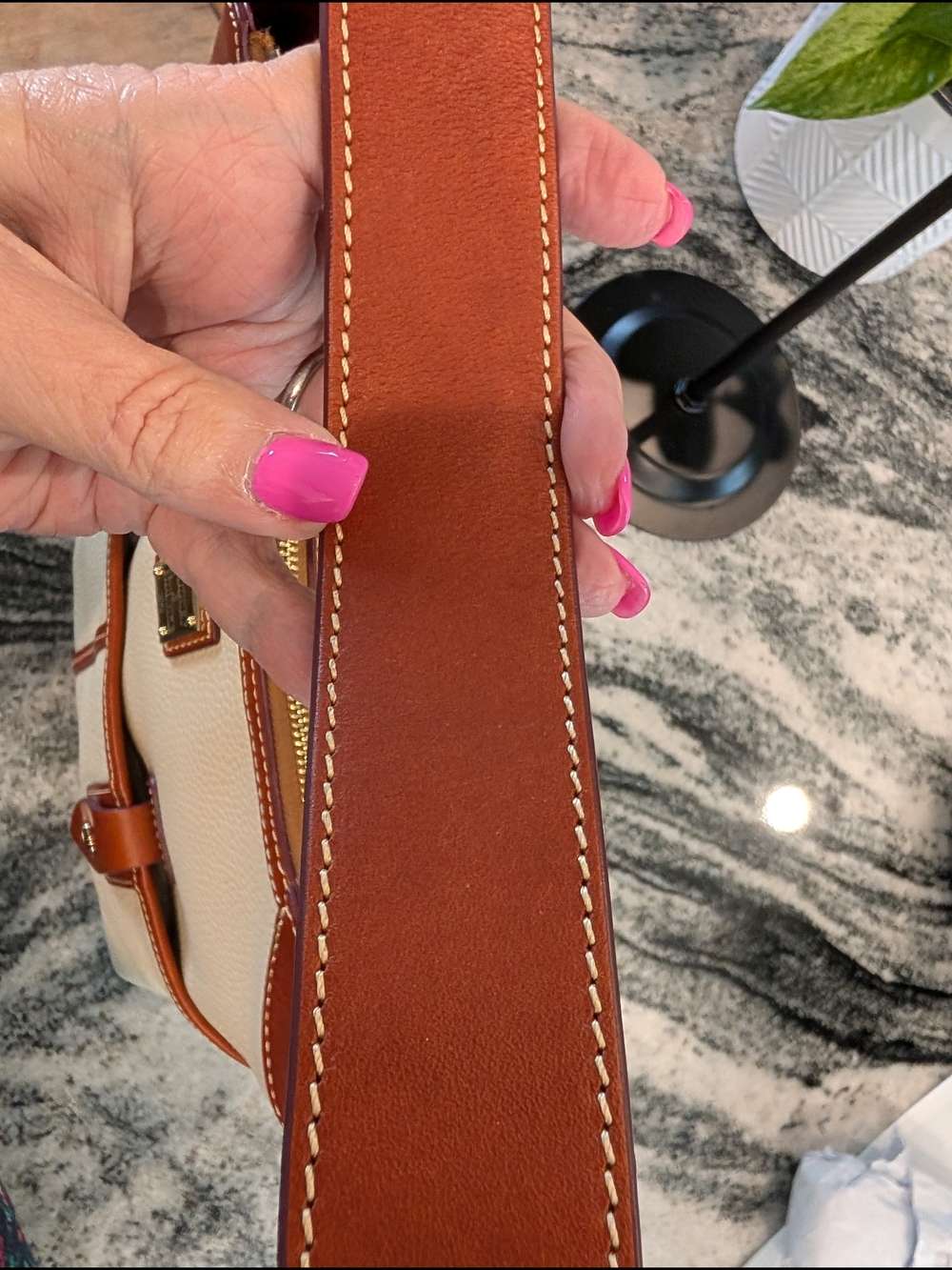 Dooney & Bourke Pebbled Leather Zip Hobo Bag w/Front Snap Pockets - Picture 3 of 16